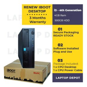 iBoot Refurbished Desktop i3 4th Gen, 4GB / 500GB