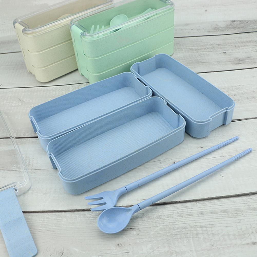 3-Layer Wheat Straw Bento Lunch Box 900ml - Image 2
