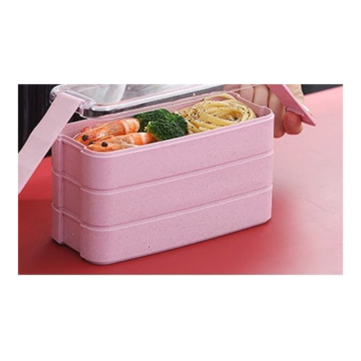 3-Layer Wheat Straw Bento Lunch Box 900ml