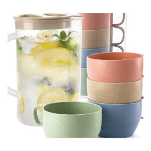 Wheat Straw Drinking Jar and Cup Set
