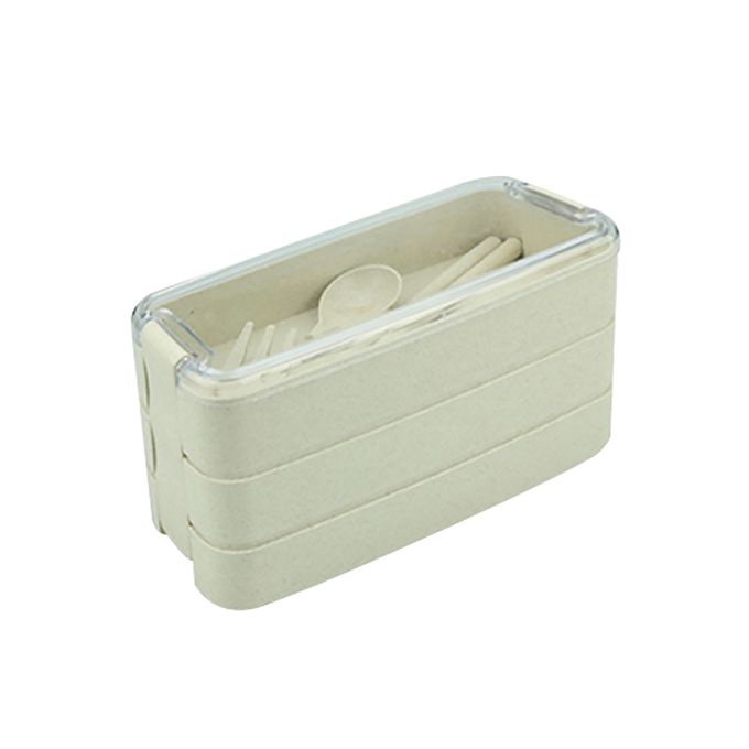 3-Layer Wheat Straw Bento Lunch Box 900ml - Image 7