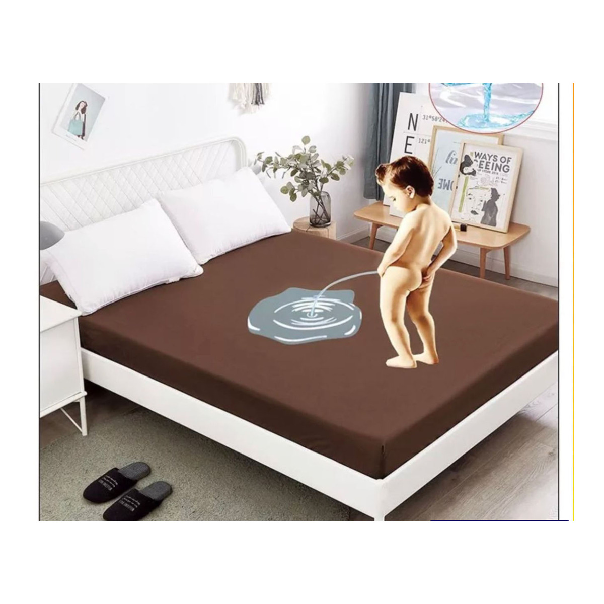 Colourful Waterproof Cotton Fitted Bedsheet - Image 7