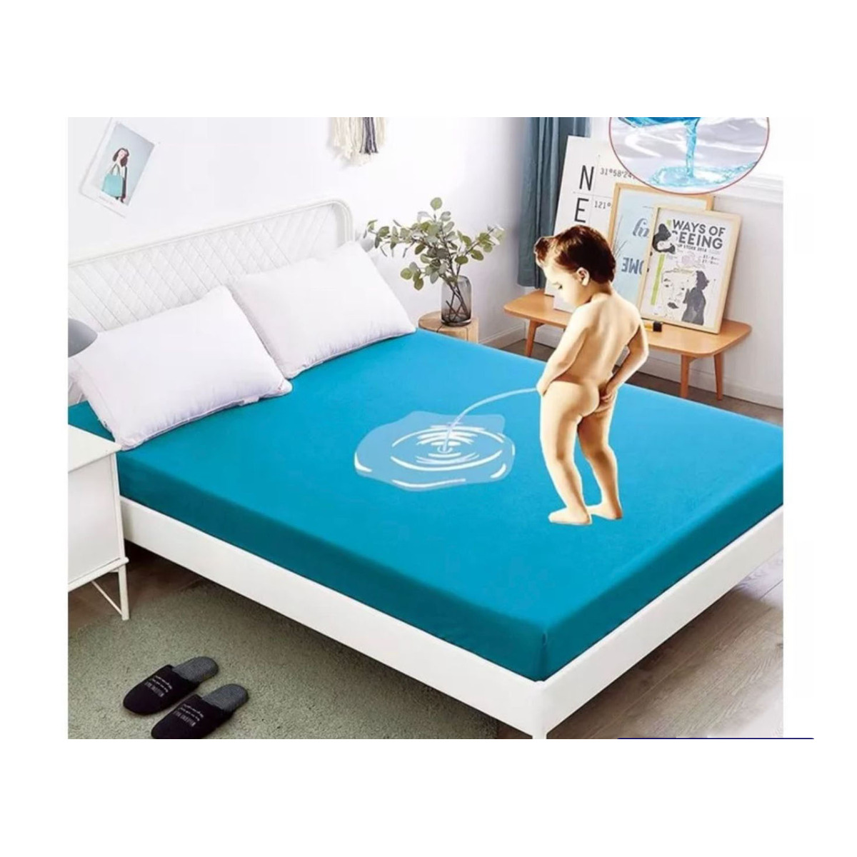 Colourful Waterproof Cotton Fitted Bedsheet - Image 5