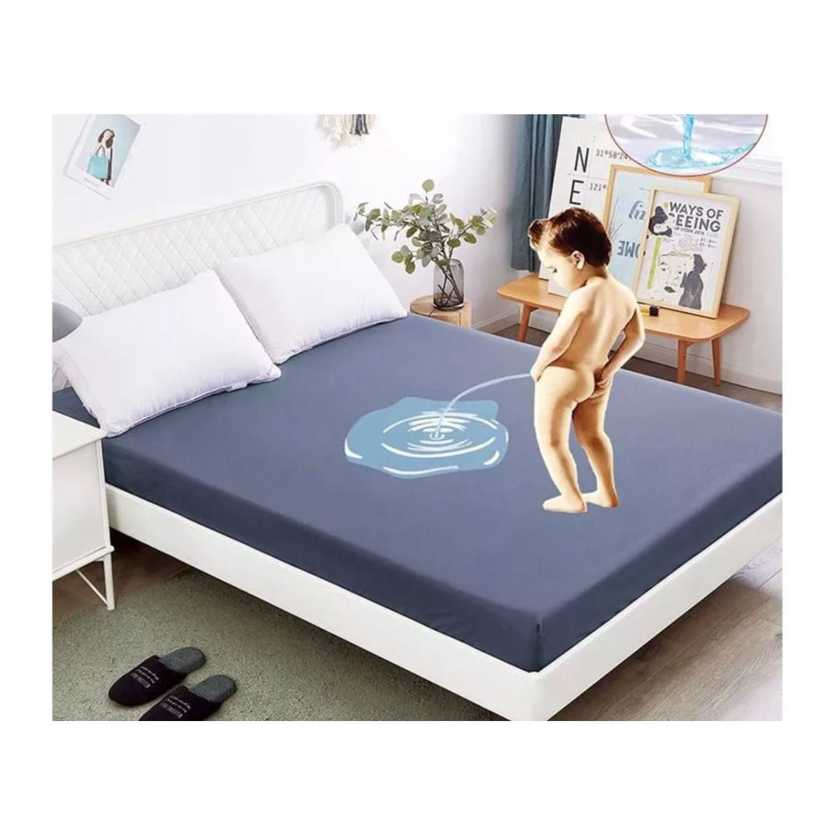 Colourful Waterproof Cotton Fitted Bedsheet